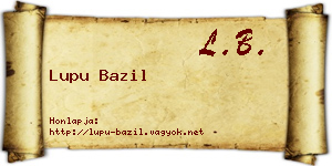 Lupu Bazil névjegykártya